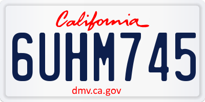 CA license plate 6UHM745