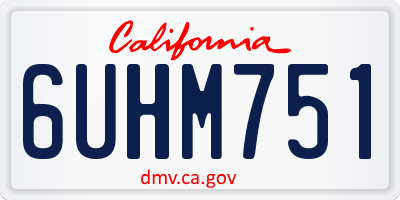 CA license plate 6UHM751