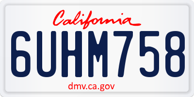 CA license plate 6UHM758
