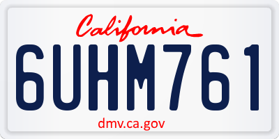 CA license plate 6UHM761