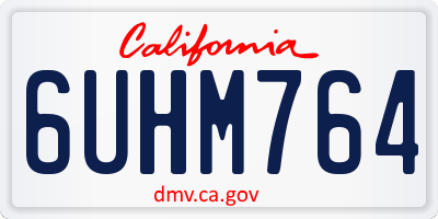 CA license plate 6UHM764