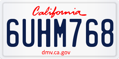 CA license plate 6UHM768