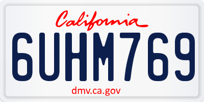 CA license plate 6UHM769