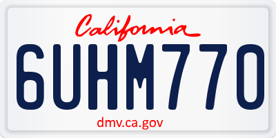 CA license plate 6UHM770
