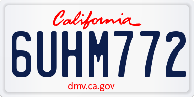 CA license plate 6UHM772
