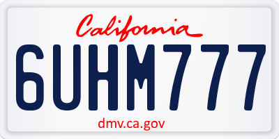 CA license plate 6UHM777