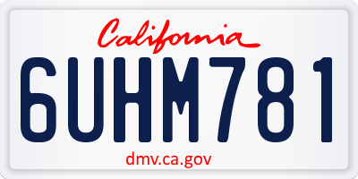 CA license plate 6UHM781