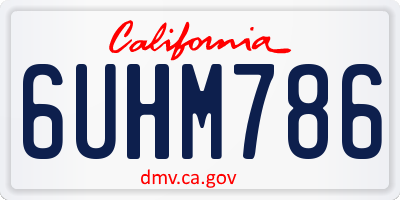 CA license plate 6UHM786