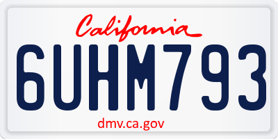 CA license plate 6UHM793