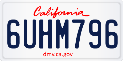 CA license plate 6UHM796