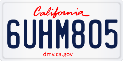 CA license plate 6UHM805