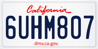 CA license plate 6UHM807