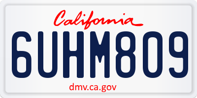 CA license plate 6UHM809