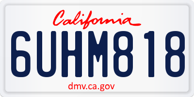 CA license plate 6UHM818