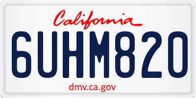 CA license plate 6UHM820