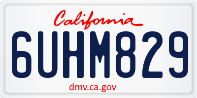 CA license plate 6UHM829