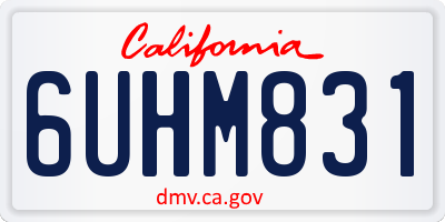 CA license plate 6UHM831