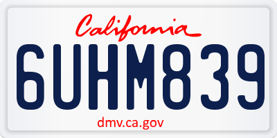 CA license plate 6UHM839