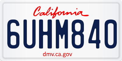 CA license plate 6UHM840