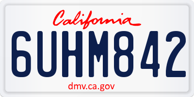 CA license plate 6UHM842