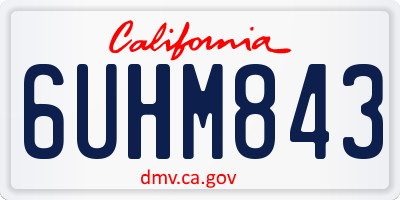CA license plate 6UHM843