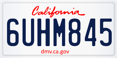 CA license plate 6UHM845