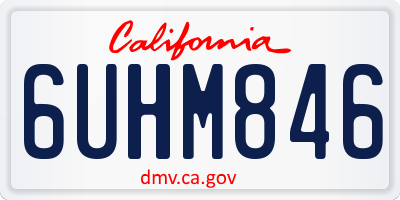 CA license plate 6UHM846