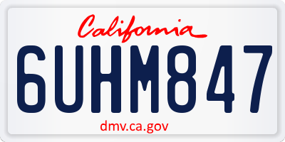 CA license plate 6UHM847