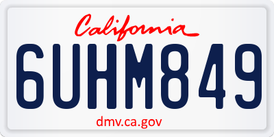 CA license plate 6UHM849