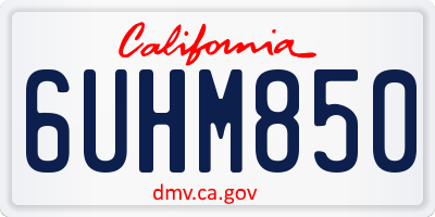 CA license plate 6UHM850