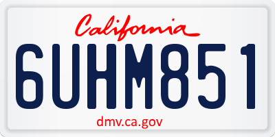 CA license plate 6UHM851