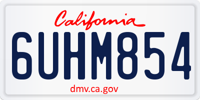 CA license plate 6UHM854