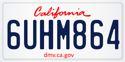 CA license plate 6UHM864