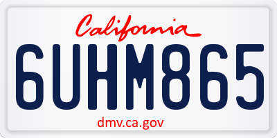 CA license plate 6UHM865