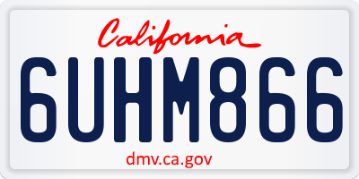 CA license plate 6UHM866