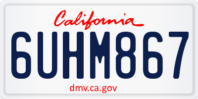 CA license plate 6UHM867