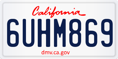 CA license plate 6UHM869