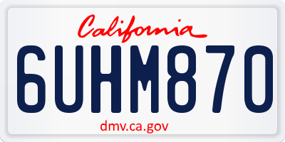 CA license plate 6UHM870