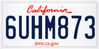 CA license plate 6UHM873