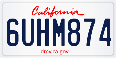CA license plate 6UHM874