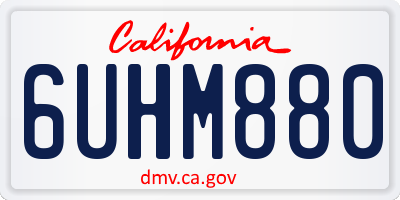 CA license plate 6UHM880
