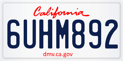 CA license plate 6UHM892