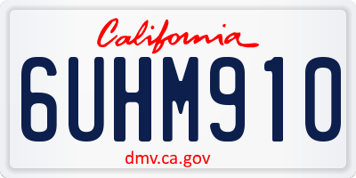 CA license plate 6UHM910
