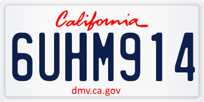 CA license plate 6UHM914