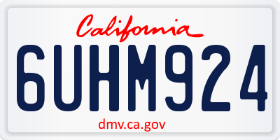 CA license plate 6UHM924