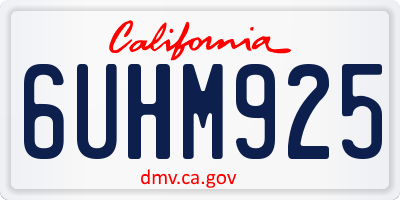 CA license plate 6UHM925