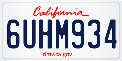 CA license plate 6UHM934