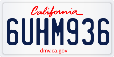 CA license plate 6UHM936