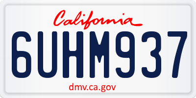 CA license plate 6UHM937