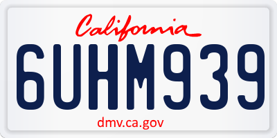 CA license plate 6UHM939
